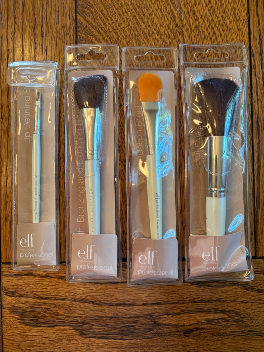 e.l.f. Professional 4-Piece Face & Lip Makeup Brush & Tool Bundle New in Package